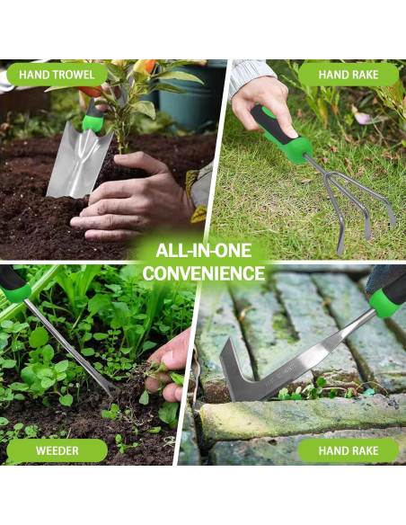 Juego de Herramientas de Jardinería Renashed 11 Piezas Acero Inoxidable