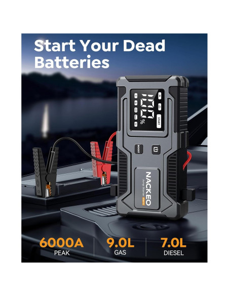 Arrancador de Batería Portátil NACKEO Star02 6000A 20000mAh