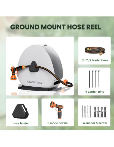 Carrete de Manguera Retráctil Giraffe Tools 39.62m 1/2"