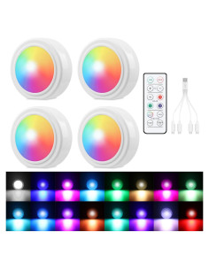 Luces LED Inalámbricas JINRUITOP 4 Piezas Multicolor para Auto