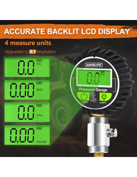 Desinflador Digital de Neumáticos SAFELIFE 4x4 250 PSI