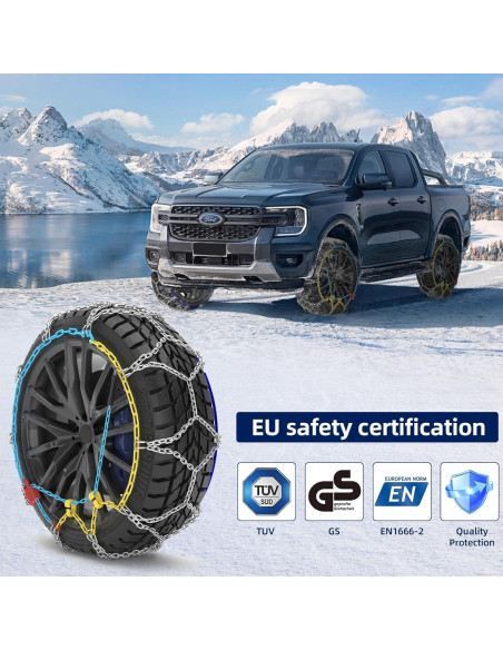 Cadenas de Nieve OPSOOPI HKN120 12mm para Autos y SUVs