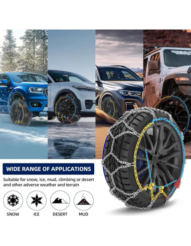 Cadenas de Nieve OPSOOPI HKN120 12mm para Autos y SUVs