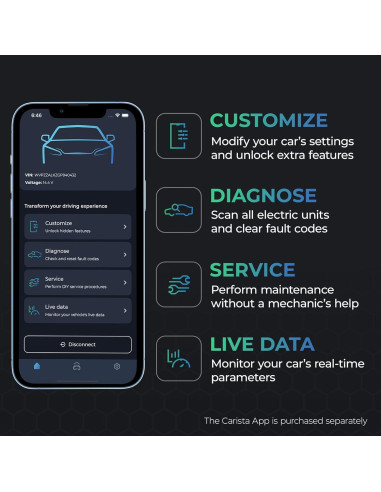 Escáner OBD2 Bluetooth Carista EVO - Diagnóstico Automotriz