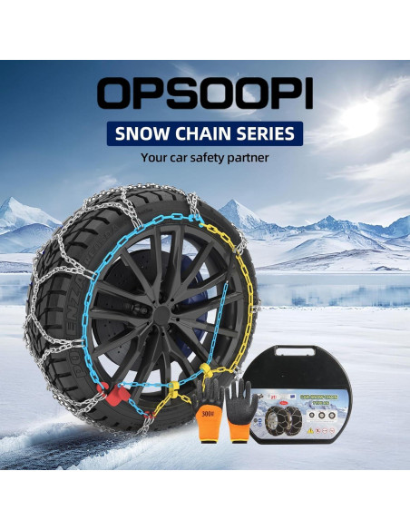 Cadenas de Nieve OPSOOPI HKN120 12mm para Autos y SUVs