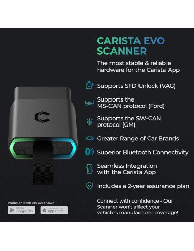 Escáner OBD2 Bluetooth Carista EVO - Diagnóstico Automotriz