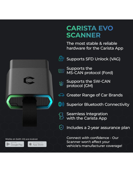 Escáner OBD2 Bluetooth Carista EVO - Diagnóstico Automotriz