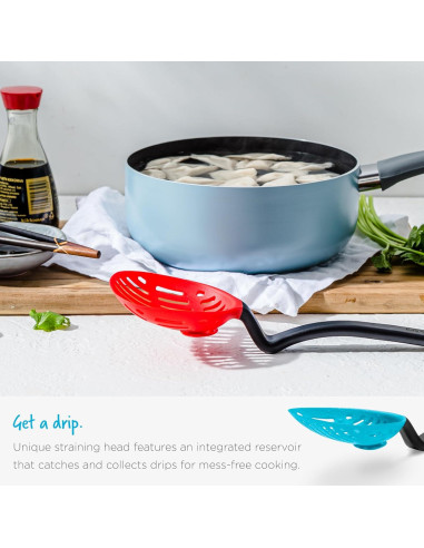 Cuchara Coladora 2-en-1 Dreamfarm Big Lestrain 33 cm Azul