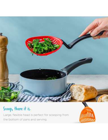 Cuchara Coladora 2-en-1 Dreamfarm Big Lestrain 33 cm Azul