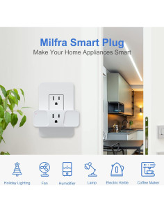 Enchufe Inteligente Milfra 2.4GHz WiFi Control por Voz 2