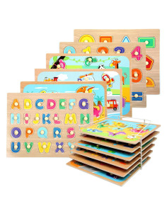 Juego de Rompecabezas Educativo WOOD CITY para Niños 2-4 Años