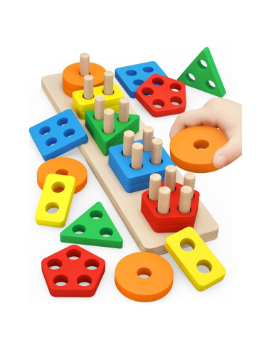 Juguete Montessori PEBIRA de Madera para Niños 1-3 Años