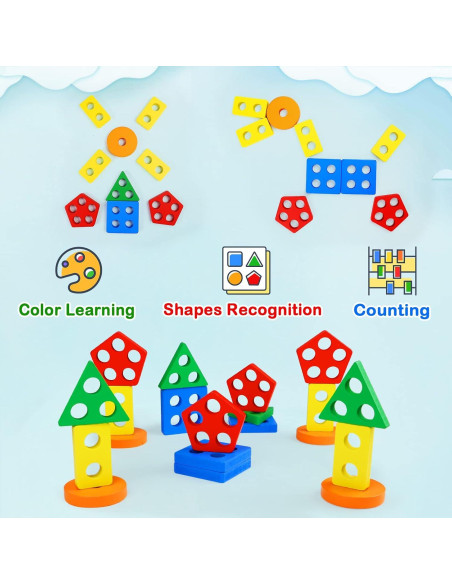 Juguete Montessori PEBIRA de Madera para Niños 1-3 Años Juguete Montessori PEBIRA de Madera para Niños 1-3 Años