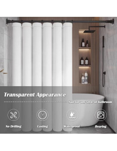 Soporte Adhesivo para Varilla de Cortina de Ducha Prebene - 4 Pcs 2