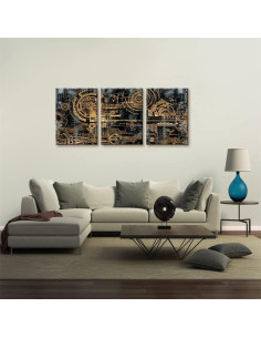 Pacimo Decoración de Pared Abstracta en Lienzo 3 Paneles 30x40cm 2