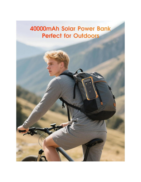 Banco de Energía Solar 40000mAh SOXONO Carga Rápida 20W