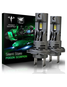 Bombillas H7 POISON SCORPION 600% Brillo 6500K Paquete de 2