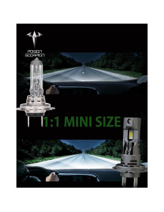 Bombillas H7 POISON SCORPION 600% Brillo 6500K Paquete de 2 2