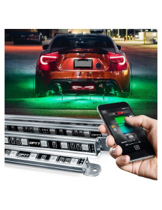 Luces LED Underglow OPT7 Aura Pro RGB 4 PCS Impermeables