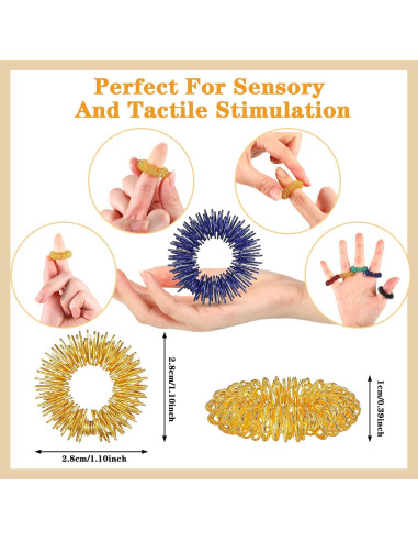 Anillos Antiestrés Fidget MTLEE 12 Piezas Acero Inoxidable