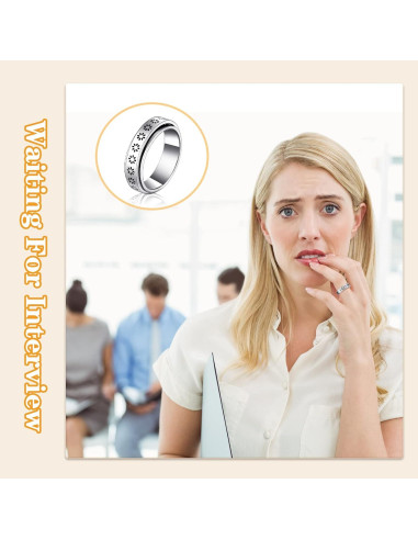 Anillos Antiestrés Fidget MTLEE 12 Piezas Acero Inoxidable