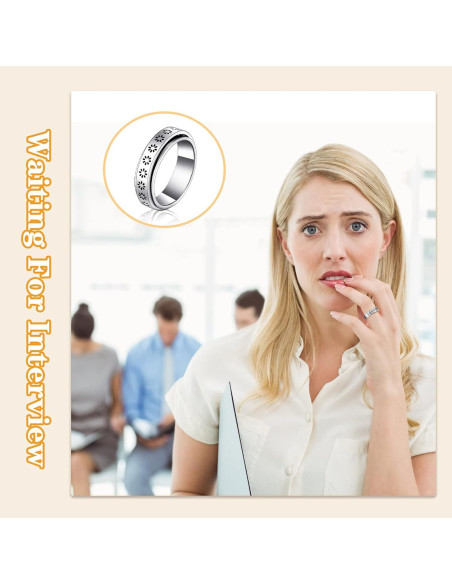 Anillos Antiestrés Fidget MTLEE 12 Piezas Acero Inoxidable