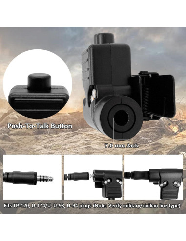 Adaptador PTT Táctico WODASEN U94 para Walkie Talkie 99.7g