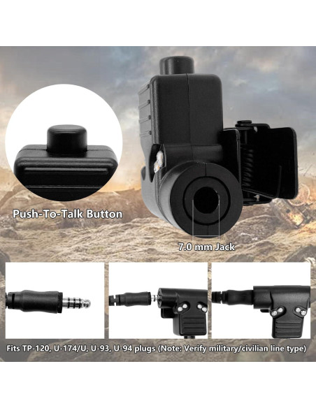 Adaptador PTT Táctico WODASEN U94 para Walkie Talkie 99.7g