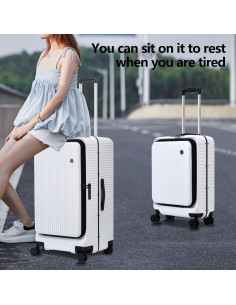 Juego de Maletas Kaleenie 20/29 Pulgadas ABS+PC Blanco 2