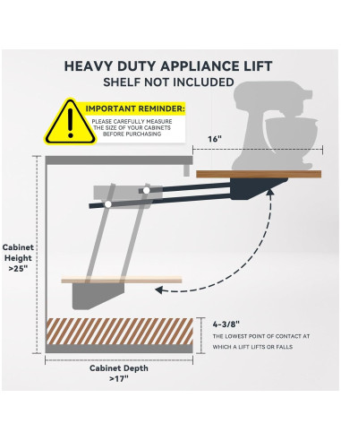 Elevador de Mezclador FixOasis con Cierre Suave 20.41 kg