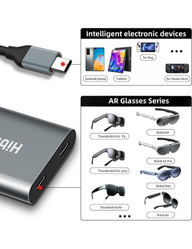 Adaptador USB-C a Gafas AR XREAL Hub 65W 60Hz