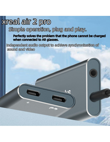Adaptador USB-C a Gafas AR XREAL Hub 65W 60Hz