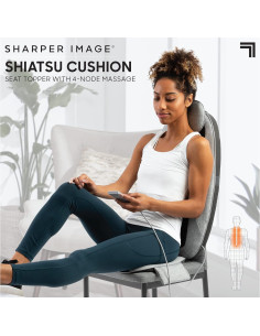 Cubierta Masajeadora Shiatsu Sharper Image 4 Nodos Calor Vibración 2