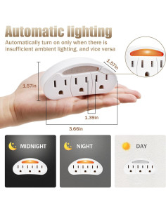 Adaptador múltiple Togconn 3 salidas con luz nocturna ETL 2