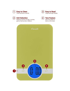 Escala Digital de Mesa Escali C115G 5 kg Verde con Tara 2