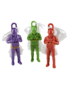 Paracaidistas de Plástico 10.16 cm - 1 Docena - Colores Variados