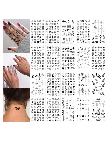 630 Tatuajes Temporales Realistas JoyfulGlam para Dedos