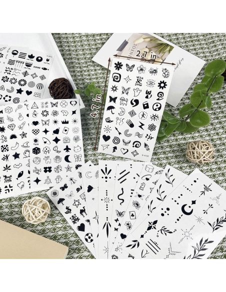 630 Tatuajes Temporales Realistas JoyfulGlam para Dedos