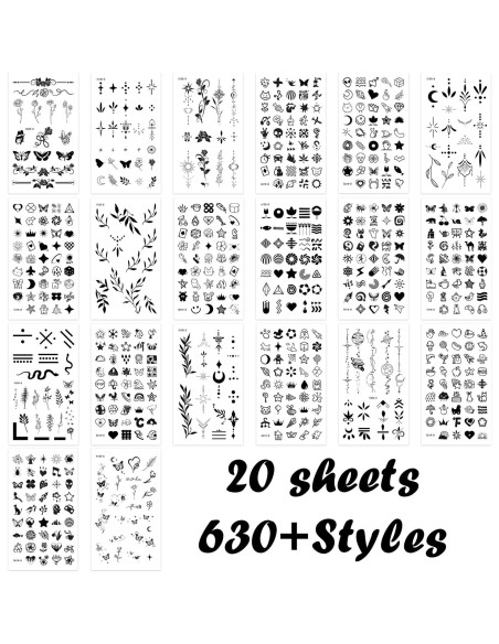 630 Tatuajes Temporales Realistas JoyfulGlam para Dedos