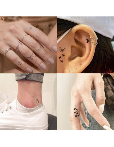 630 Tatuajes Temporales Realistas JoyfulGlam para Dedos