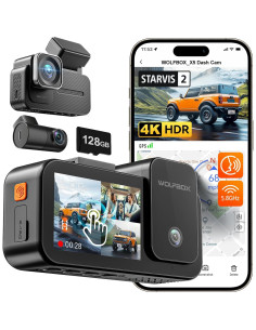 Cámara de tablero WOLFBOX X5 e i17 4K 3 canales GPS 2