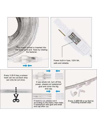 Luces de Cuerda LED SURNIE 10M Blanco Diurno Impermeables