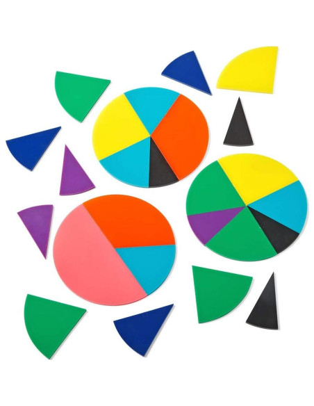 Círculos de Fracción de Plástico Hand2mind - 15 Juegos de 51