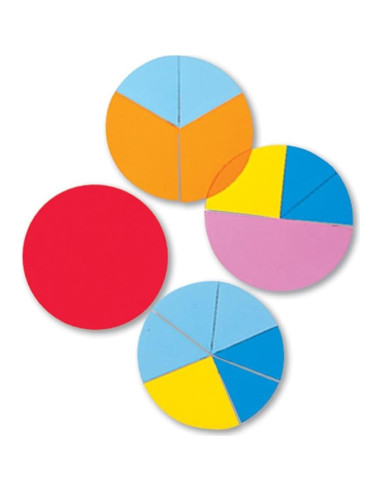 Círculos de Fracción de Plástico Hand2mind - 15 Juegos de 51