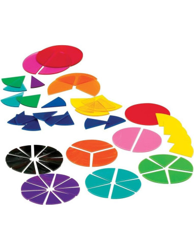 Círculos de Fracción de Plástico Hand2mind - 15 Juegos de 51