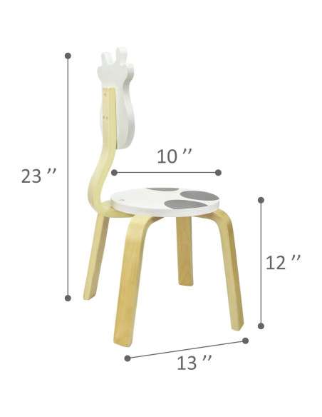 Conjunto de 2 Sillas de Madera iPlay, Diseño de Vaca, 4.68 kg