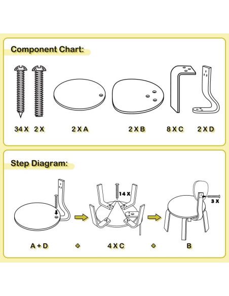 Conjunto de 2 Sillas de Madera iPlay, Diseño de Vaca, 4.68 kg