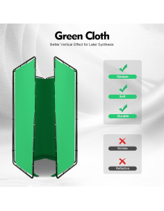 Kit de Soporte de Fondo Verde 2.4m x 4m Goto7 para Fotografía 2