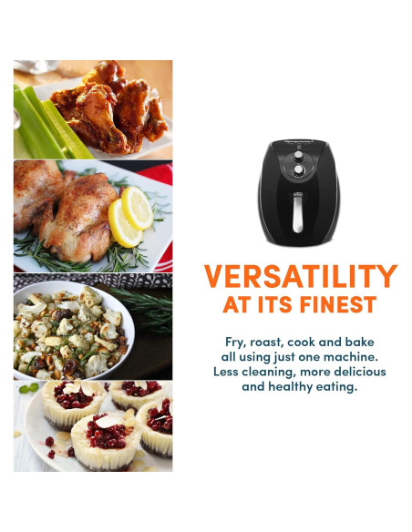 Freidora de Aire Eléctrica Elite Gourmet EAF-658 6.5L 1700W