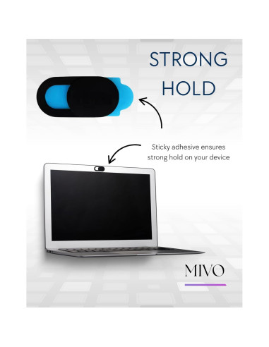 Cubierta de Webcam Deslizante Mivo - Paquete de 5, Ultra Delgado